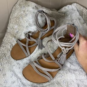 Steve Madden Gray Gladiator High Ankle Sandals